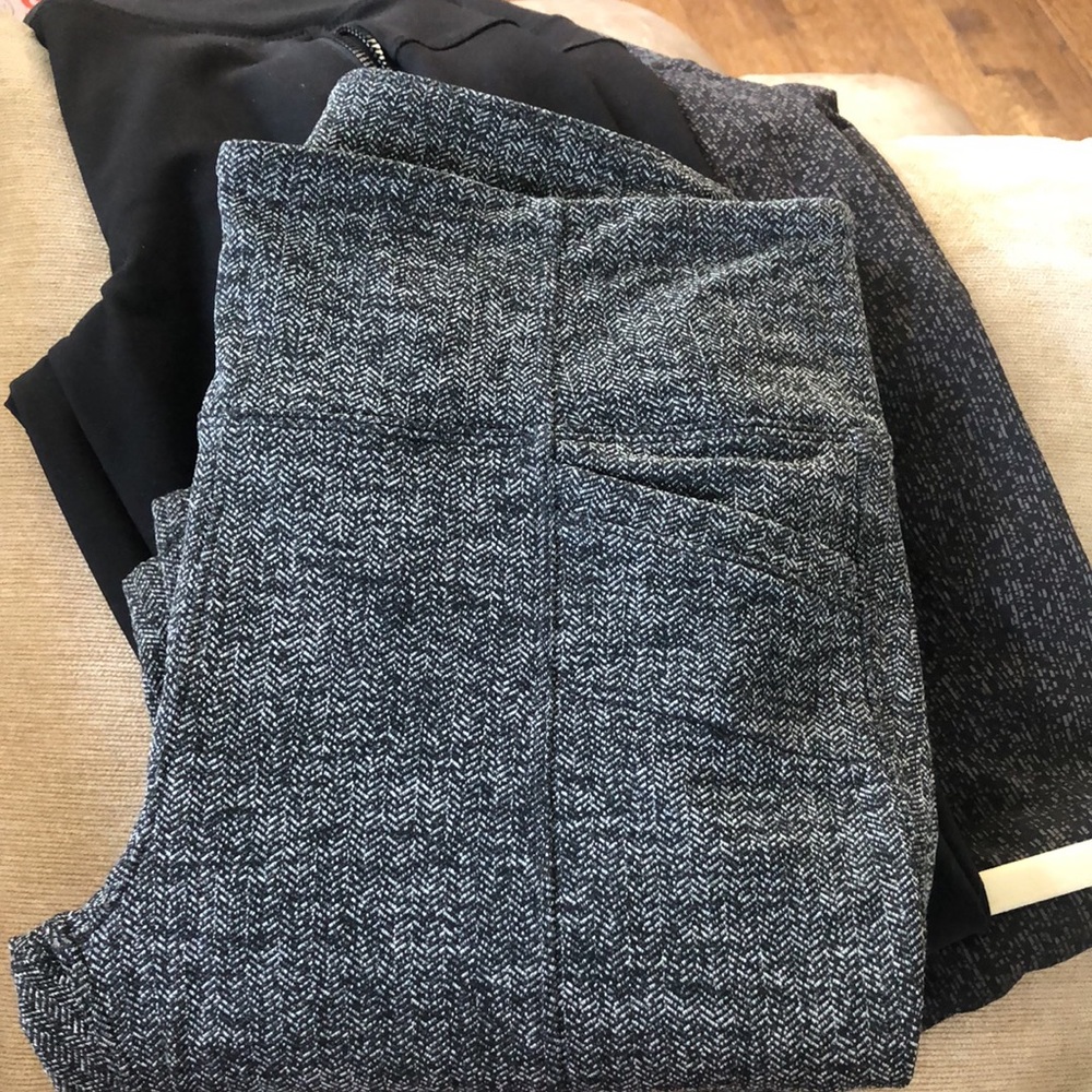 Athleta, Black/White, Herringbone, High Waist, Metro Leggings, M, Like New